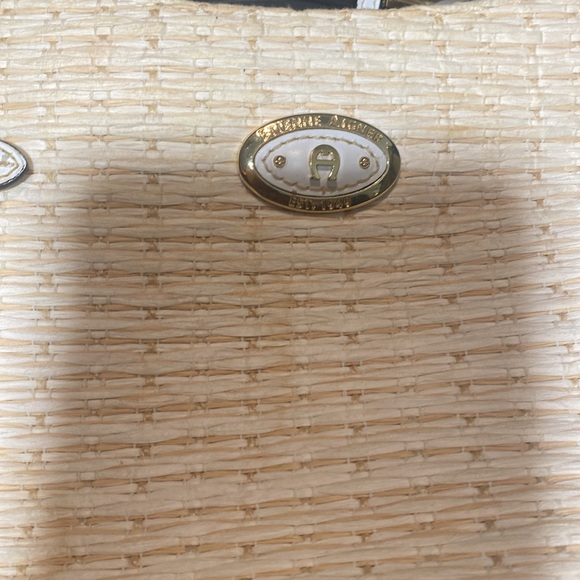 VINTAGE EITENNE AIGNER STRAW LEATHER SHOULDER BAG - Picture 3 of 16
